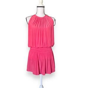Ramy Brook Paris Sleeveless Mini Dress Wmns Sz XS/S Pink Lightweight Halter
